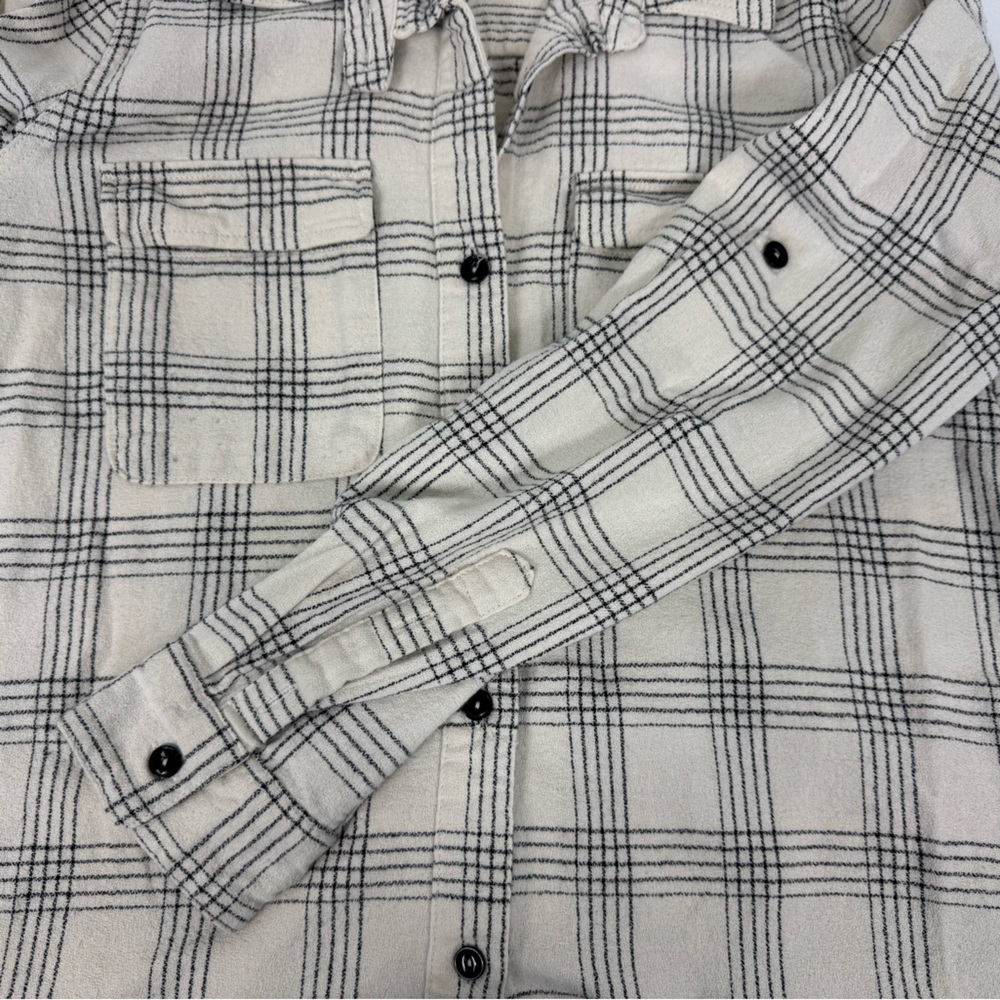 Freeway Women’s White And Black Plaid‎ Tunic Shirt 100% Cotton Size Medium - Picture 5 of 8